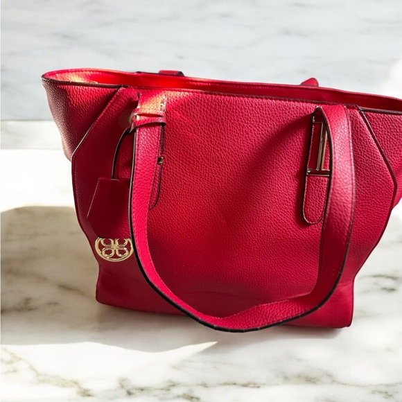 Charming Charlie Red Vegan Leather Tote Shoulder Bag - Picture 3 of 8